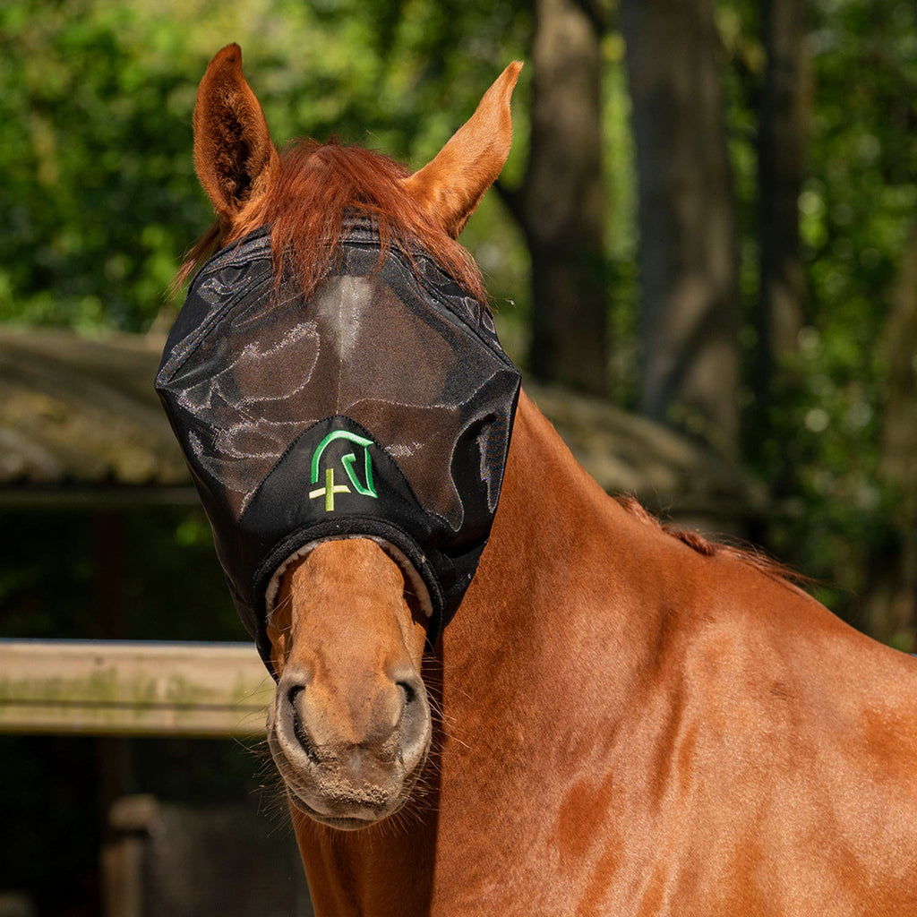 Agradi Horse Vliegenmasker Fine Mesh zonder Oren Zwart