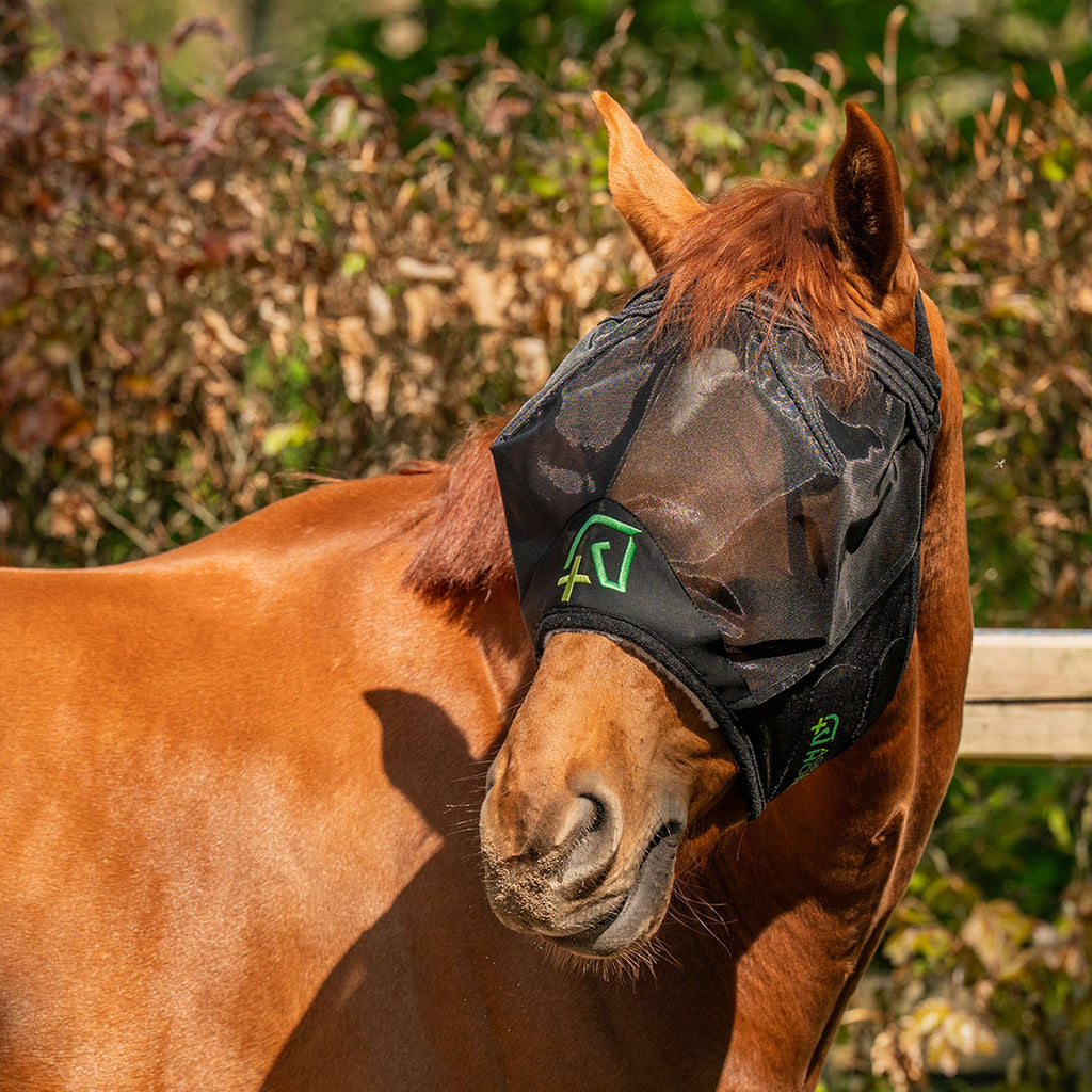 Agradi Horse Vliegenmasker Fine Mesh zonder Oren Zwart