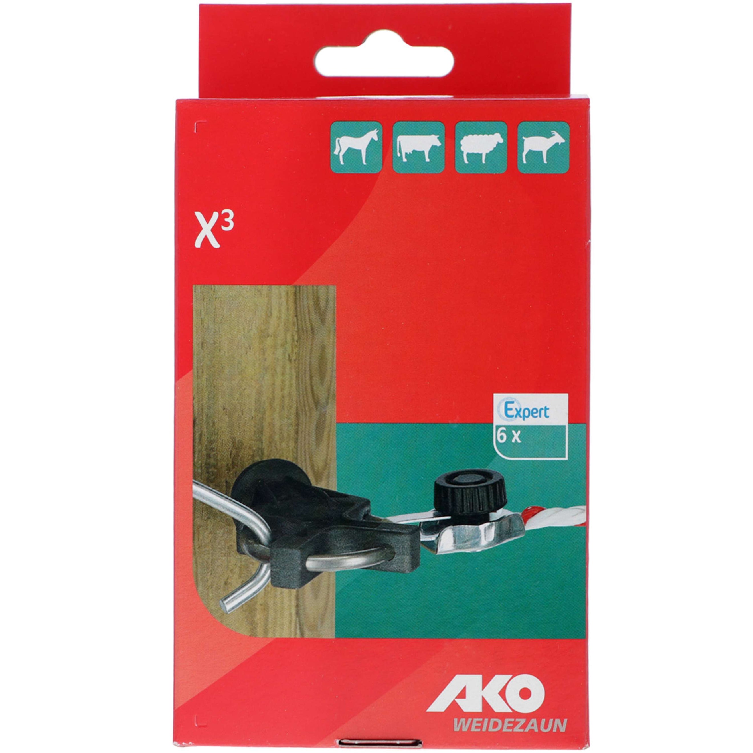 Kerbl Poortisolator X³ Gegalvaniseerd Blister 6 Stuks Zwart