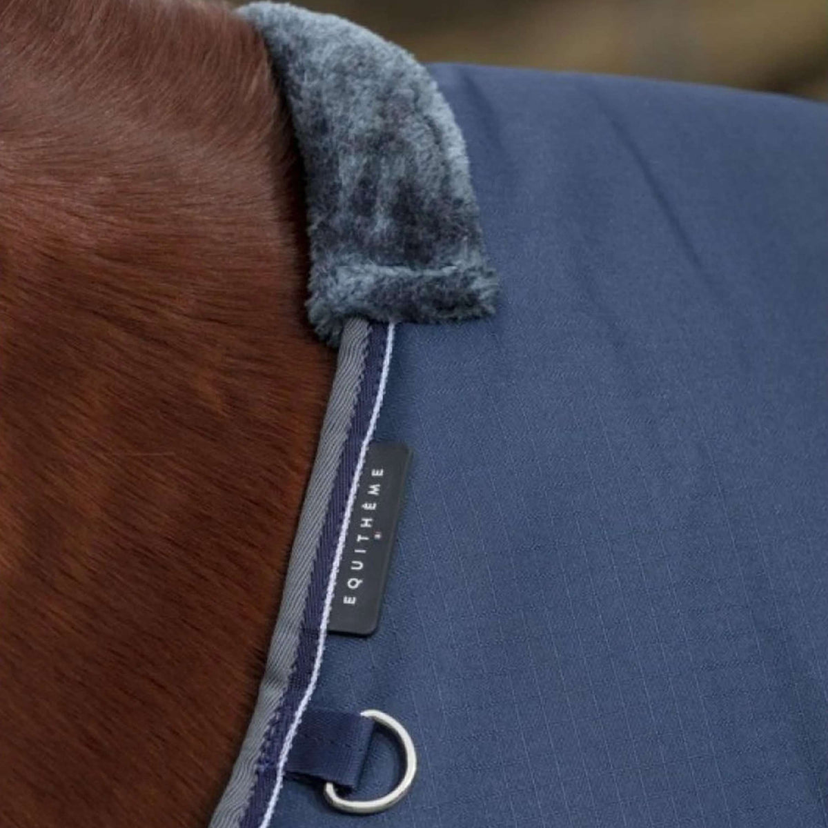 EQUITHÈME Regendeken Tyrex 600D 50g Navy/Grijs Dots