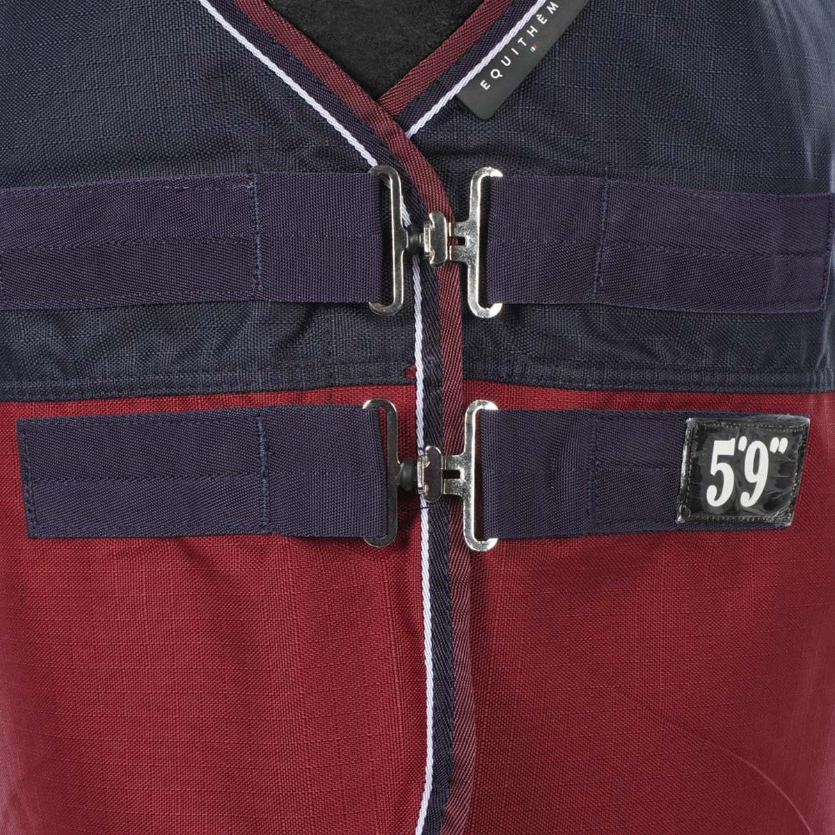 EQUITHÈME Outdoordeken Tyrex 1200D 200g met Hals Navy/Bordeaux