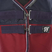 EQUITHÈME Outdoordeken Tyrex 1200D 350g met Hals Navy/Bordeaux