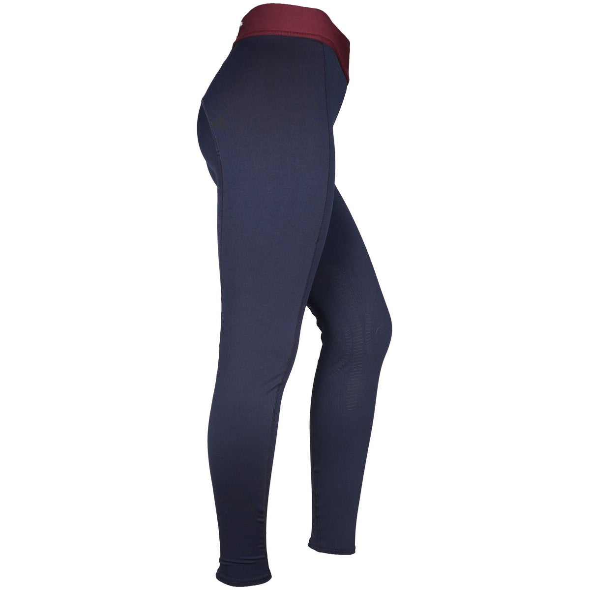 EQUITHÈME Rijlegging Tea Pull-On Siliconen Kniestukken Marineblauw/Pruim Rood