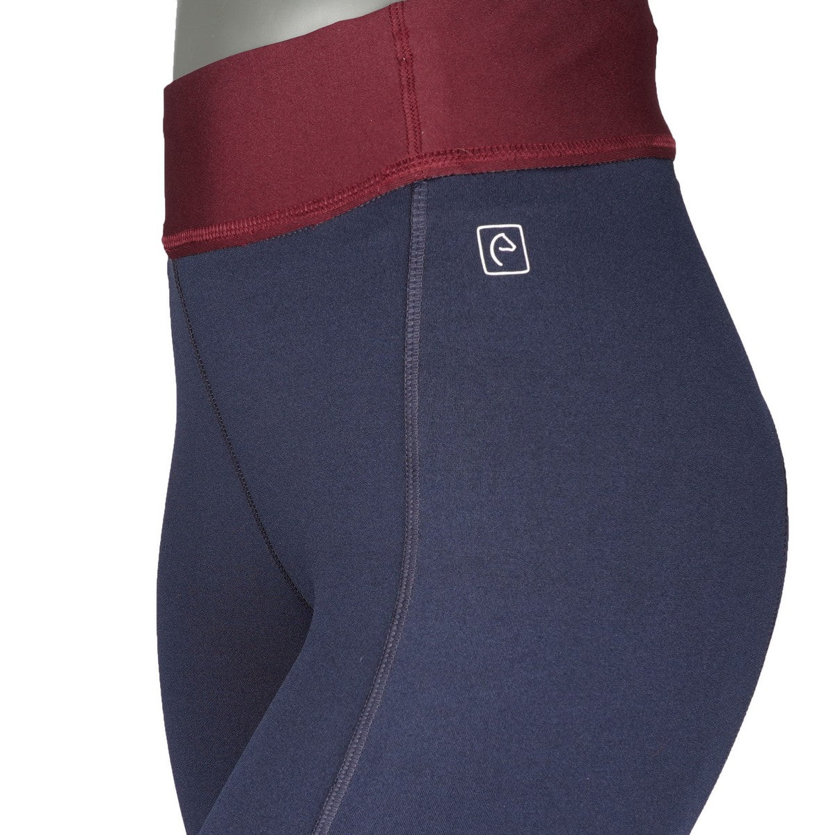 EQUITHÈME Rijlegging Tea Pull-On Siliconen Kniestukken Marineblauw/Pruim Rood