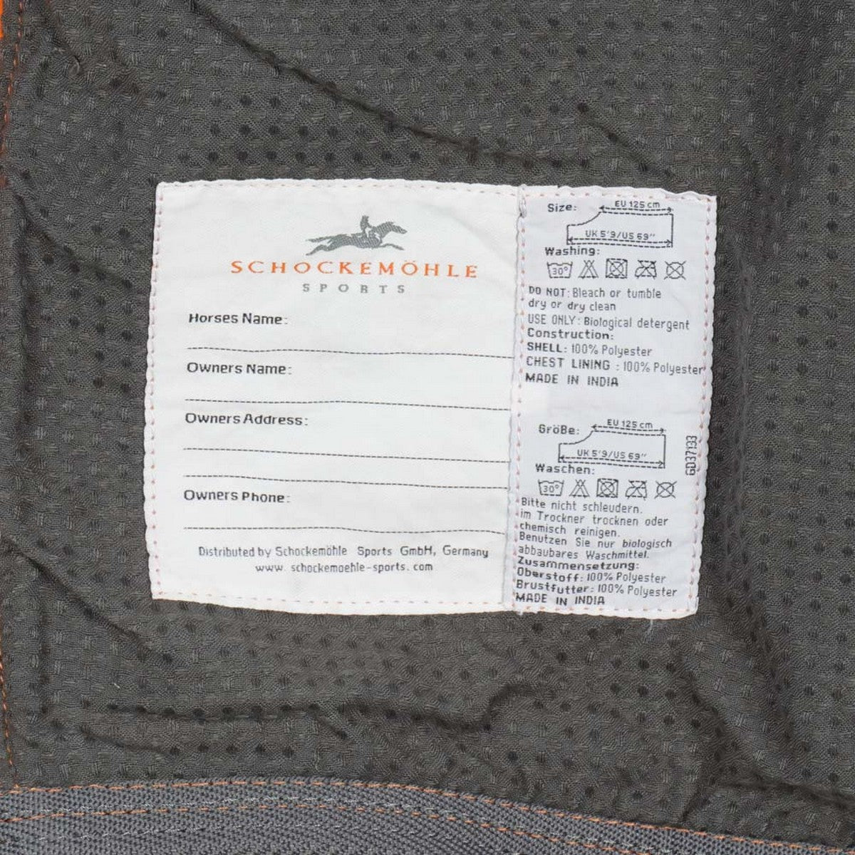 Schockemöhle Zweetdeken Premium Logo Fleece Oranje