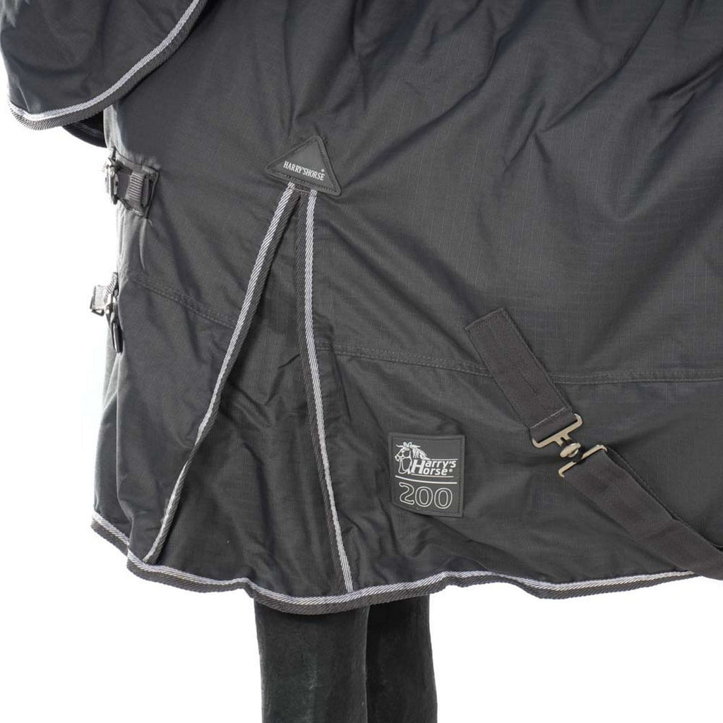 Harry's Horse Outdoordeken Thor 200g met Hals Ebony