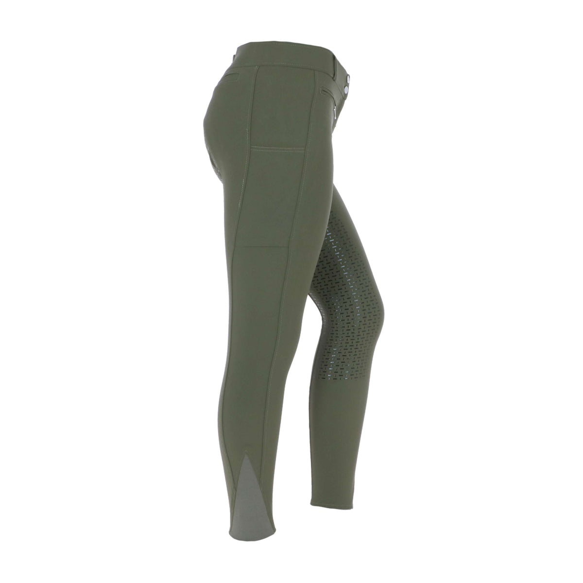 HKM Rijbroek Liv High Waist Silicon Full Grip Donkergroen