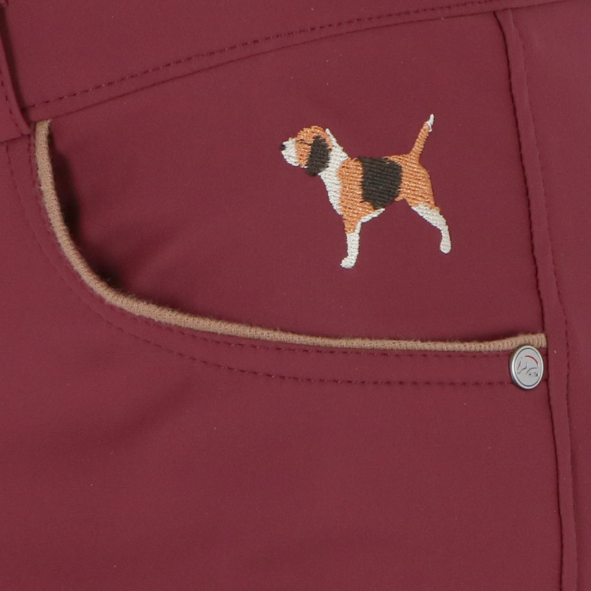 HKM Rijbroek Beagle Knie Grip Bordeaux