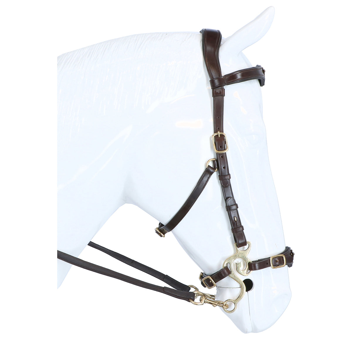 F.R.A. Hackamore Hoofdstel Imperial Softleder Teugels Havana