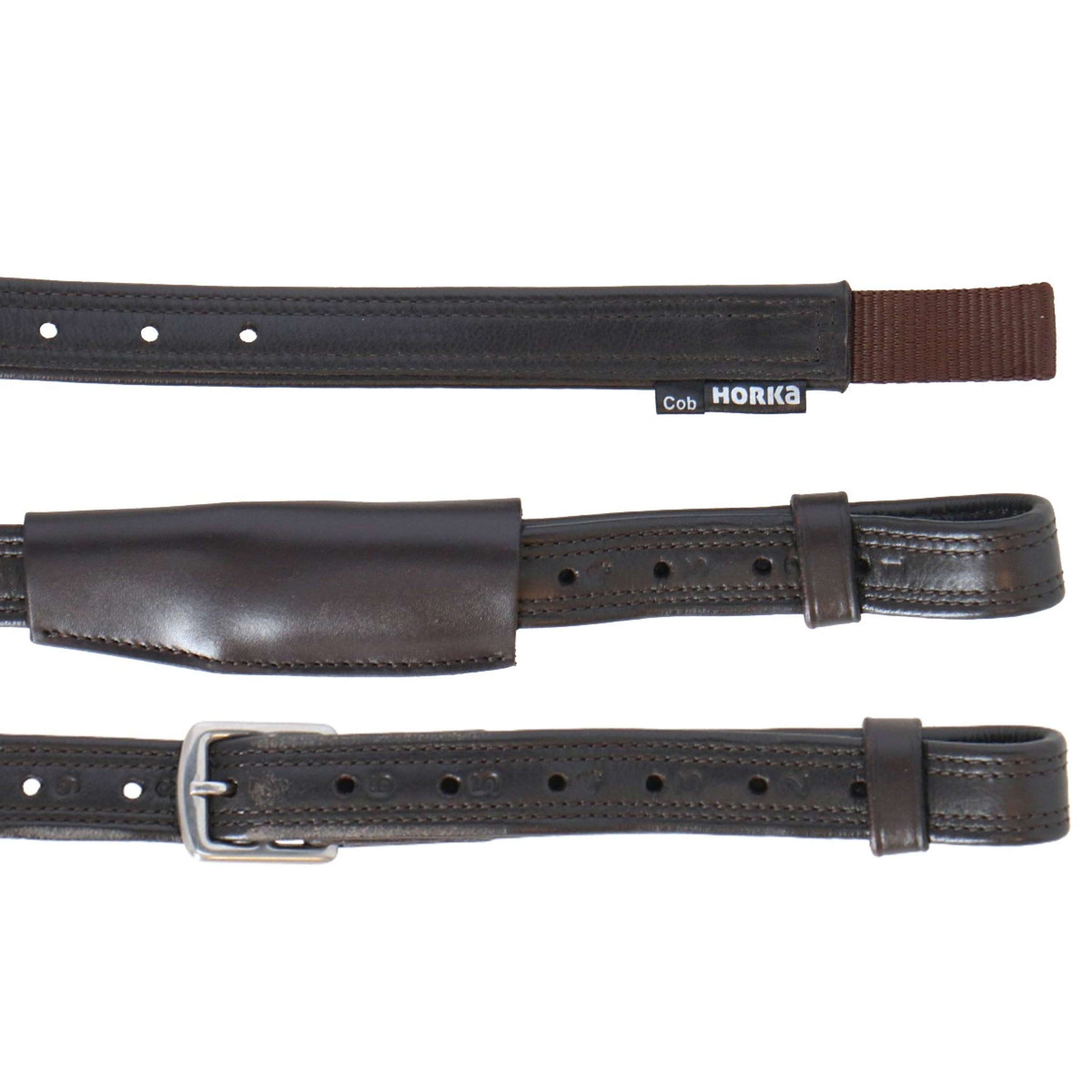 HORKA Stijgbeugelriemen Nylon Dressuur Bruin/Zilver HORKA Stijgbeugelriemen Nylon Dressuur Bruin/Zilver