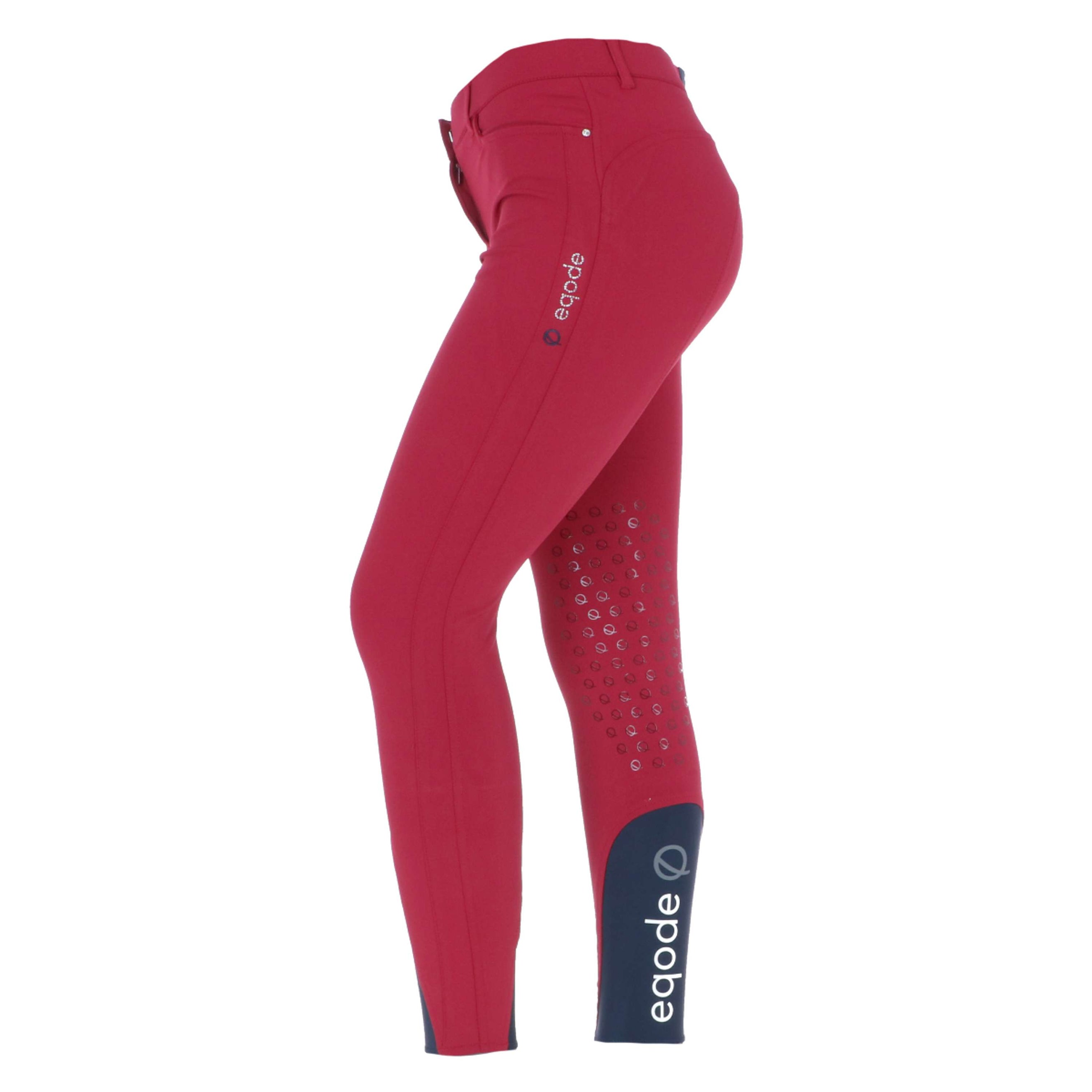 EQODE by Equiline Rijbroek Donna Knie Grip Cherry EQODE by Equiline Rijbroek Donna Knie Grip Cherry