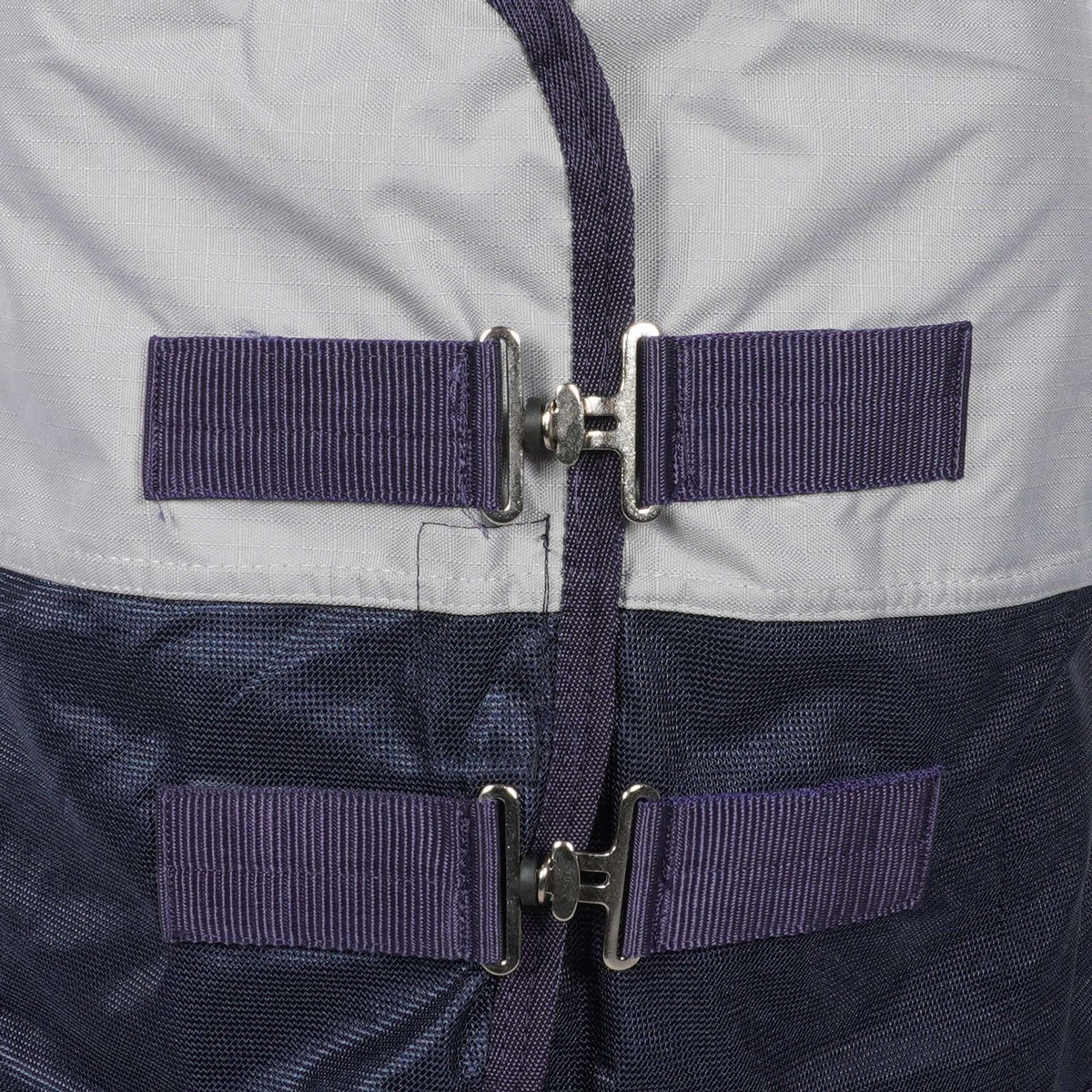 HKM Vliegendeken Rain met Nek en Buikflap Donkerblauw/Grijs HKM Vliegendeken Rain met Nek en Buikflap Donkerblauw/Grijs