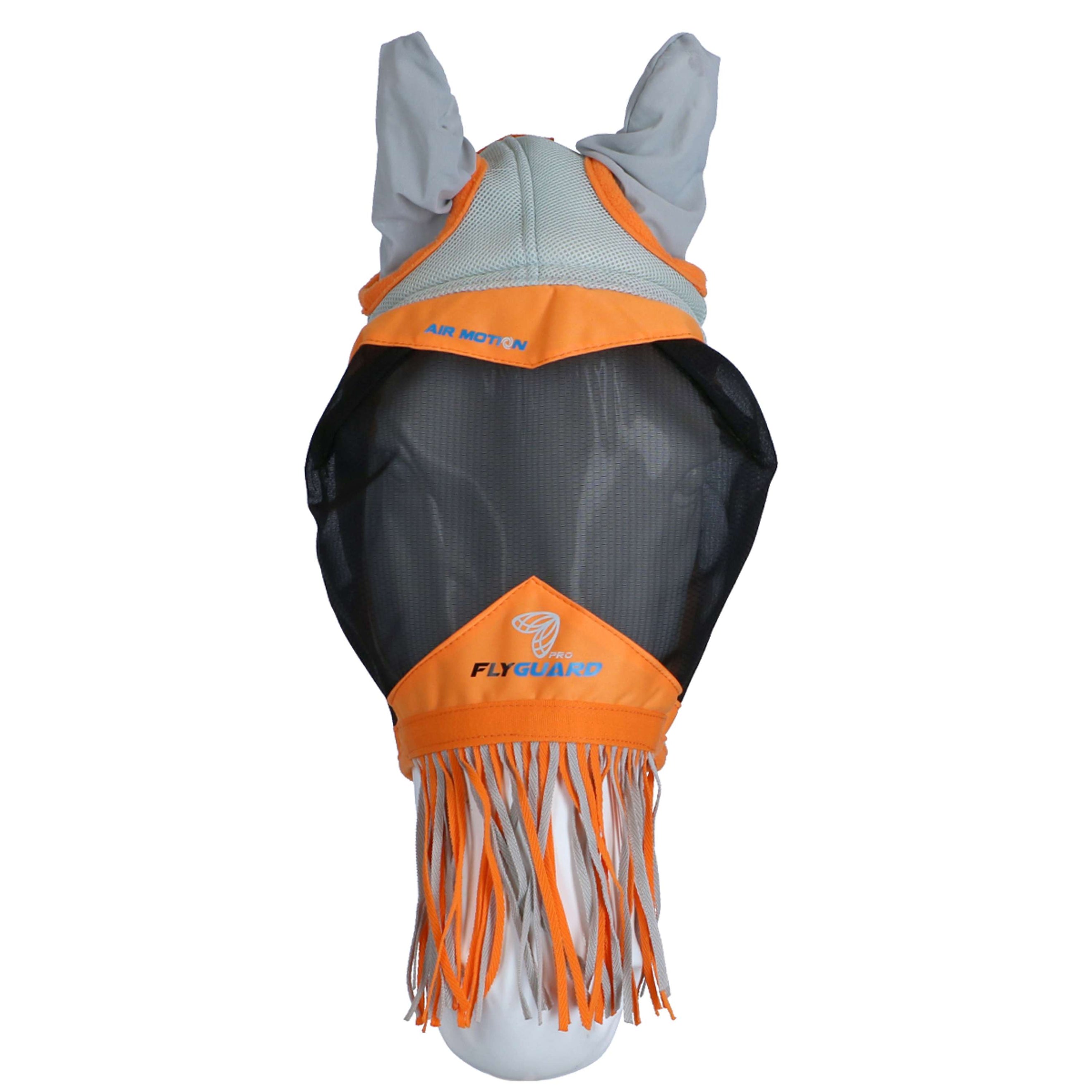Shires Vliegenmasker Air Motion met Oren en Franjes Oranje Shires Vliegenmasker Air Motion met Oren en Franjes Oranje