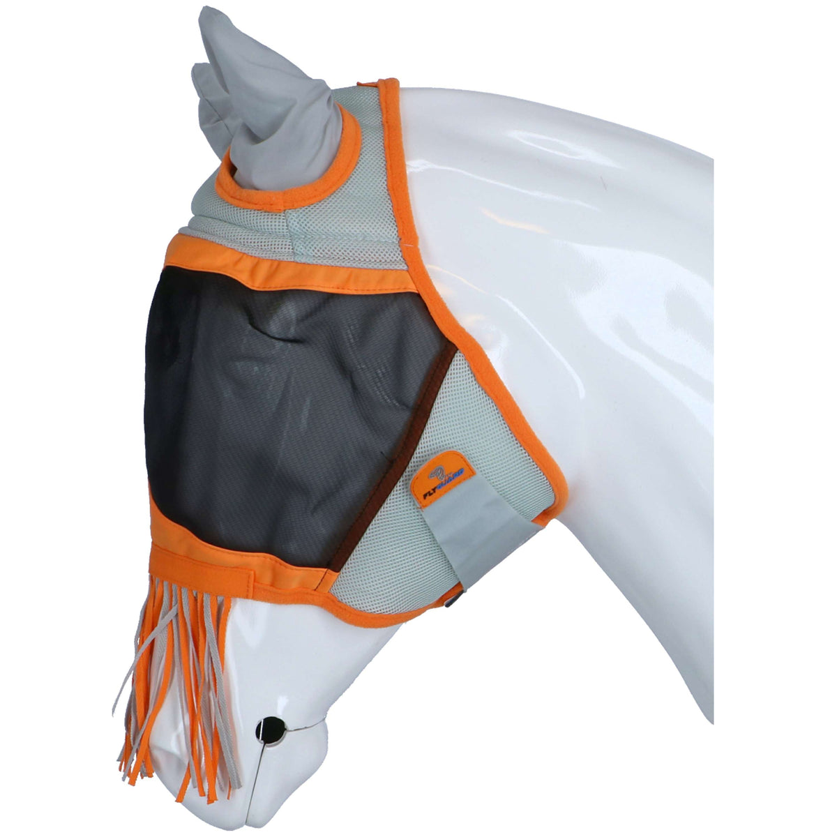 Shires Vliegenmasker Air Motion met Oren en Franjes Oranje