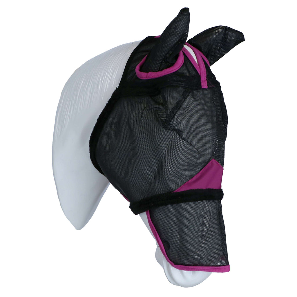 WeatherBeeta Vliegenmasker ComFiTec Deluxe Durable Mesh met Oren en Neus Zwart/Paars