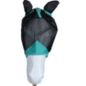 Weatherbeeta Vliegenmasker Comfitec Deluxe Fine Mesh met Oren Zwart/Turquoise