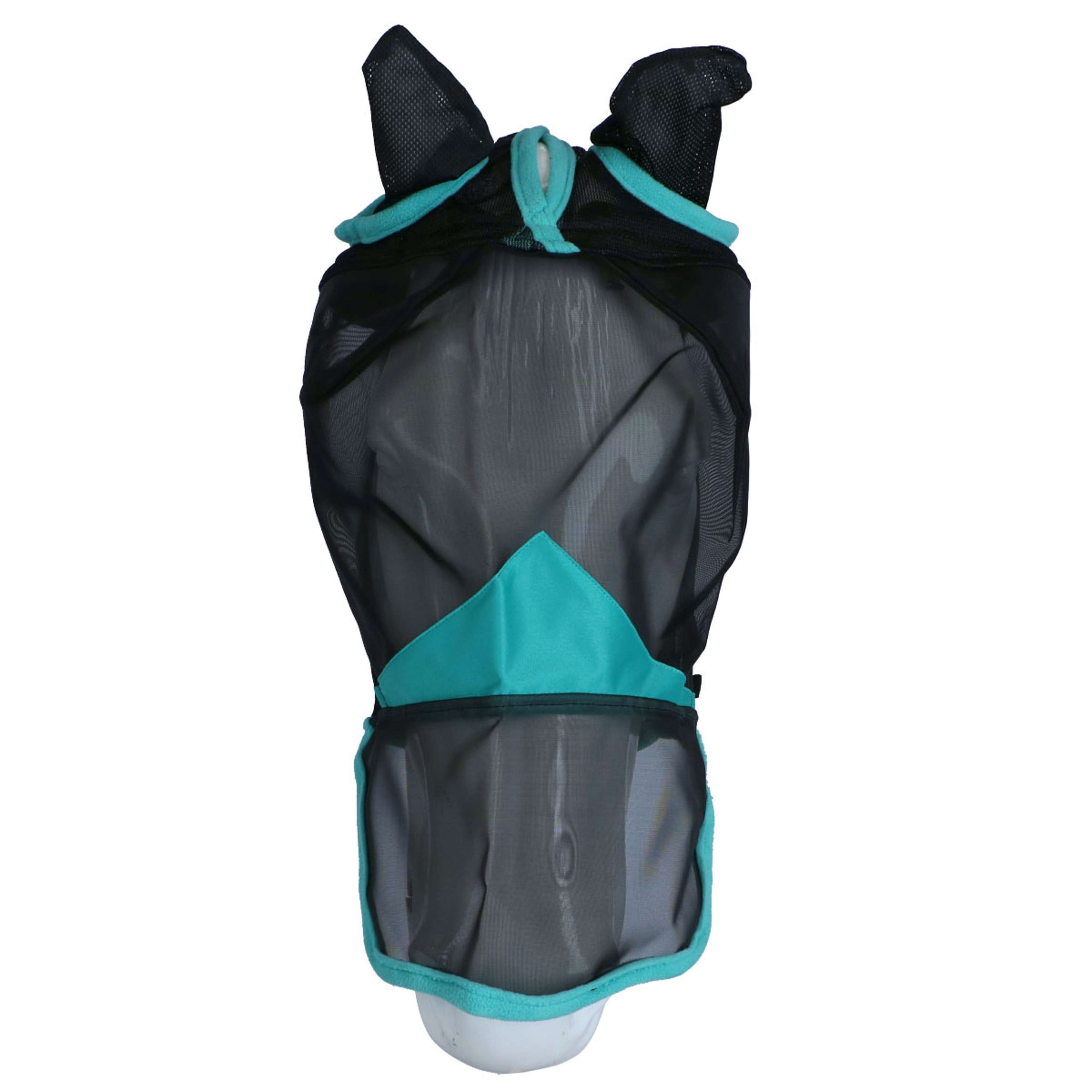 WeatherBeeta Vliegenmasker ComFiTec Deluxe Fine Mesh met Oren en Neus Zwart/Turquoise