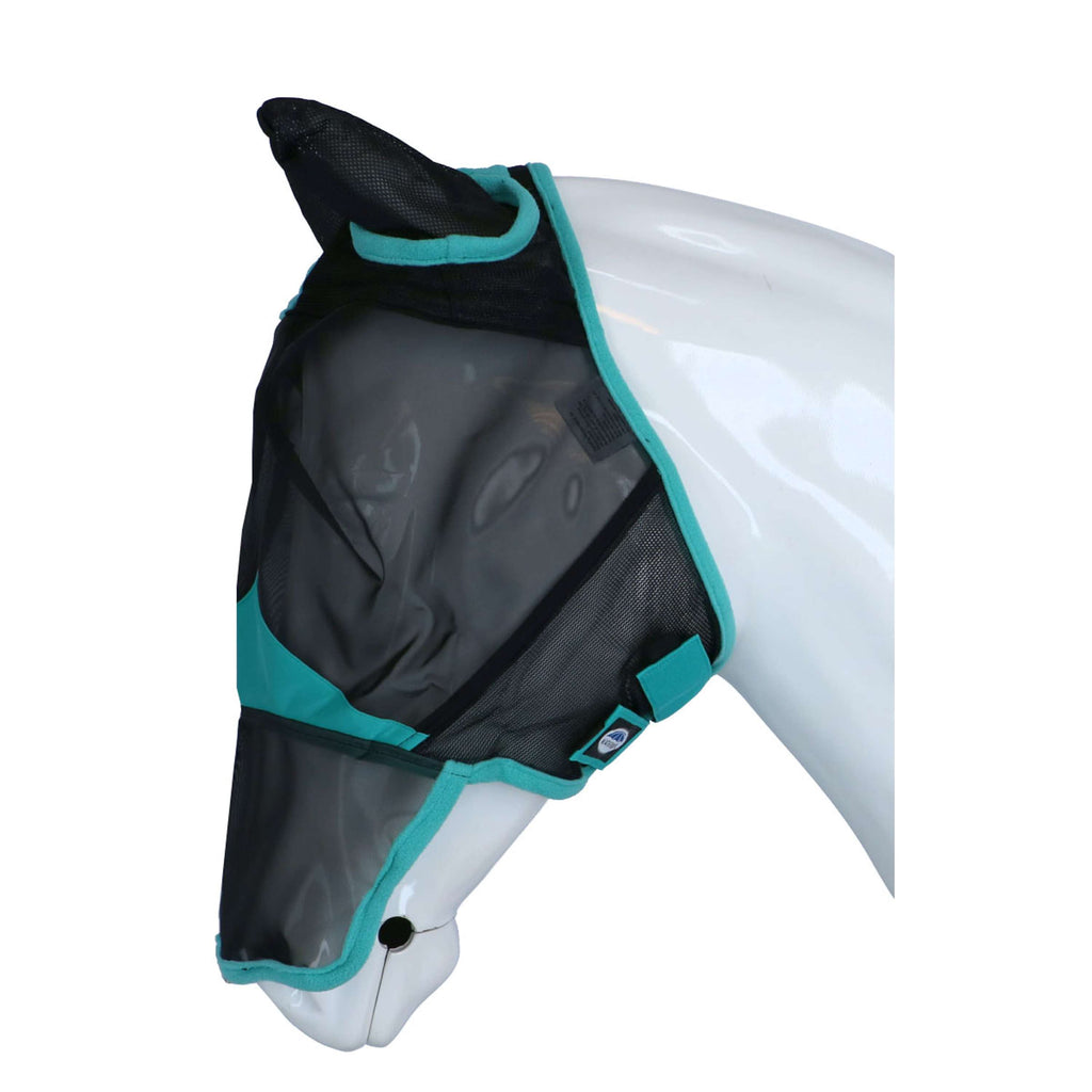 WeatherBeeta Vliegenmasker ComFiTec Deluxe Fine Mesh met Oren en Neus Zwart/Turquoise