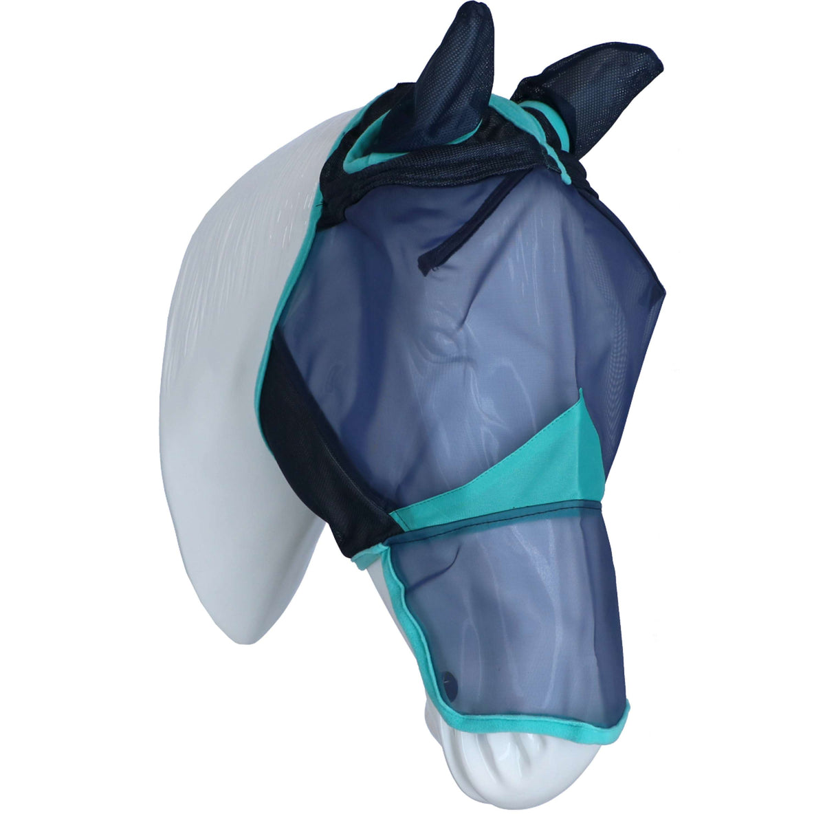 Weatherbeeta Vliegenmasker Comfitec Deluxe Fine Mesh met Oren en Neus Navy/Turquoise