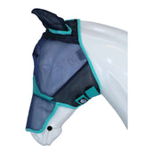 Weatherbeeta Vliegenmasker Comfitec Deluxe Fine Mesh met Oren en Neus Navy/Turquoise