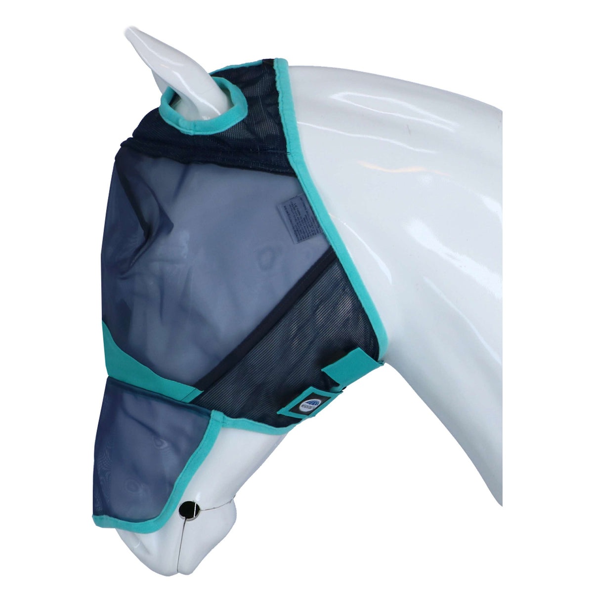 Weatherbeeta Vliegenmasker Comfitec Deluxe Fine Mesh met Neus Navy/Turquoise