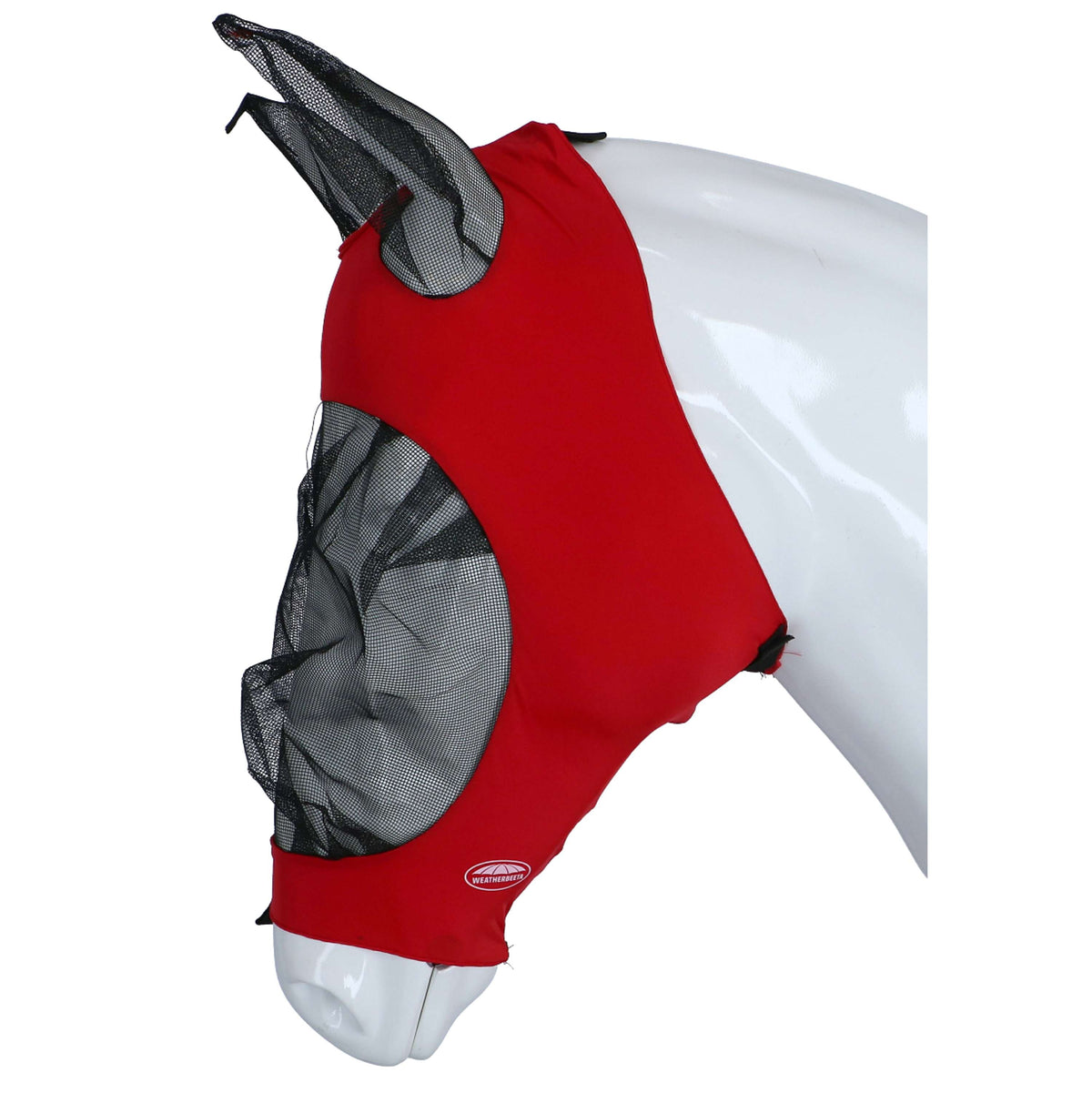 Weatherbeeta Vliegenmasker Deluxe Stretch met Oren Rood/Zwart