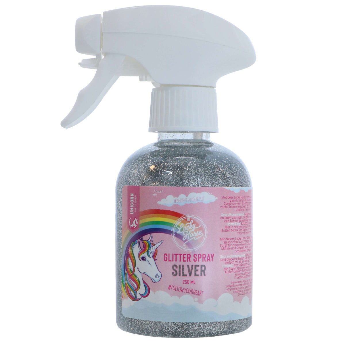 Lucky Horse Glitter Spray Unicorn Zilver