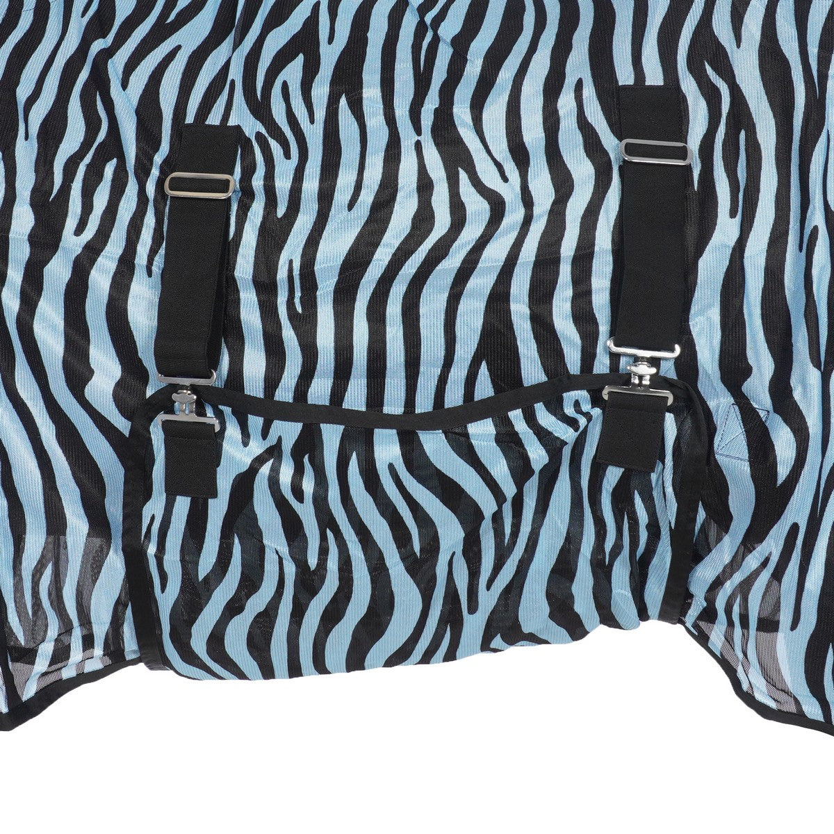 HKM Vliegendeken Zebra met Hals Aqua/Zwart