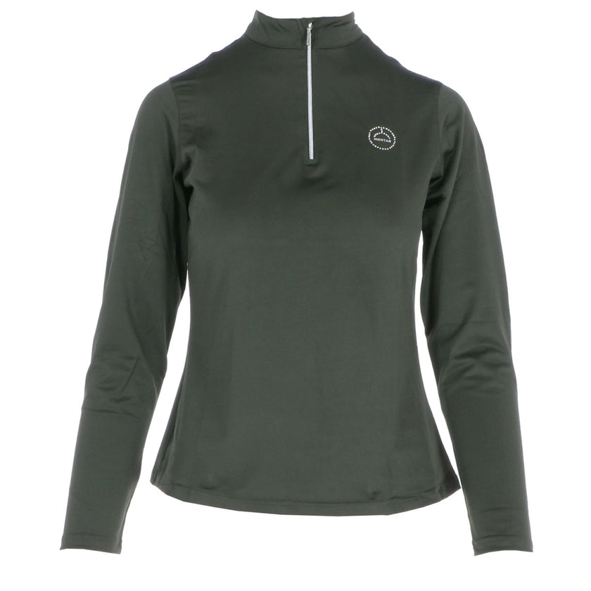 Montar Shirt Everly Crystal Logo Lange Mouwen Olive Montar Shirt Everly Crystal Logo Lange Mouwen Olive