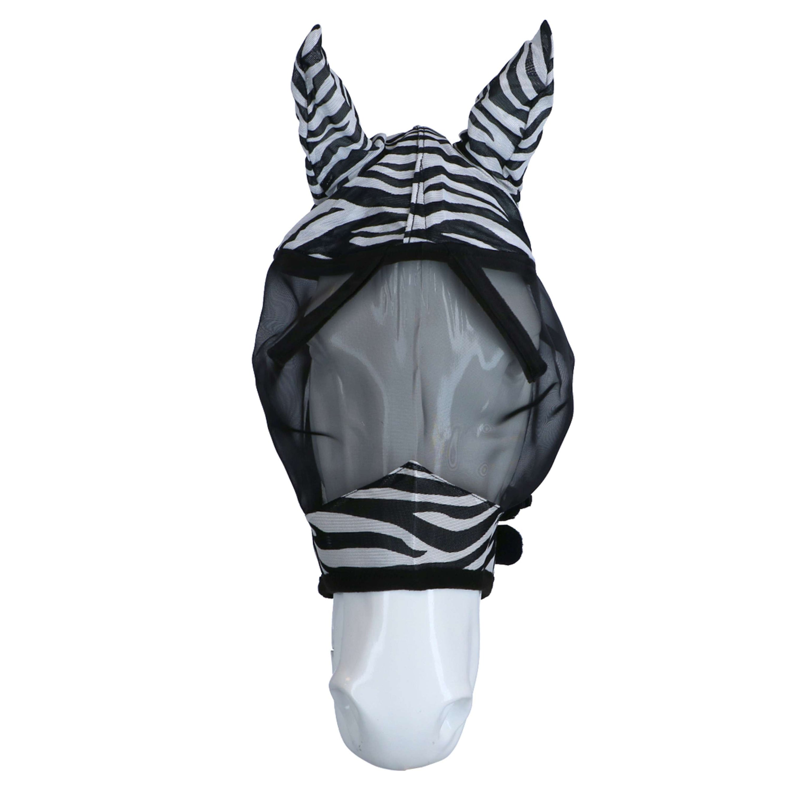 RugBe by Covalliero Vliegenmasker met Oorbedekking Zwart Zebra RugBe by Covalliero Vliegenmasker met Oorbedekking Zwart Zebra