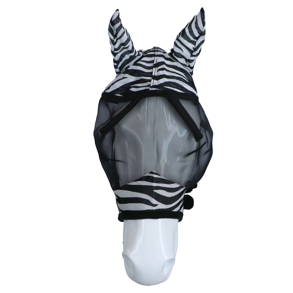 RugBe by Covalliero Vliegenmasker met Oorbedekking Zwart Zebra