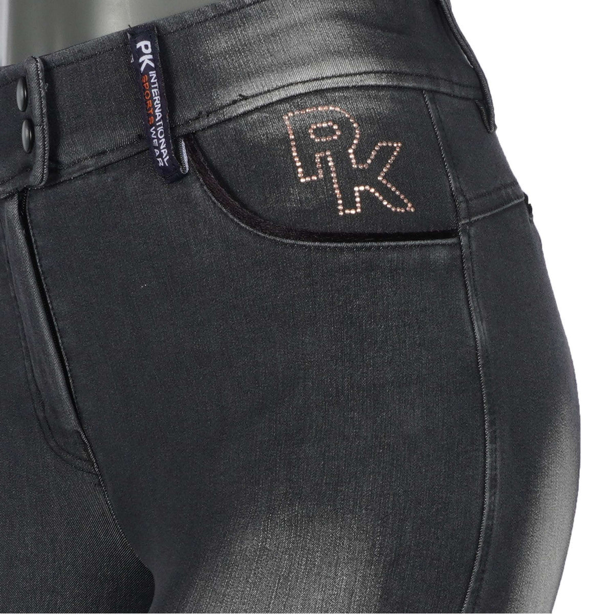 PK Rijbroek James Knie Grip Zwart Grijs Jeans