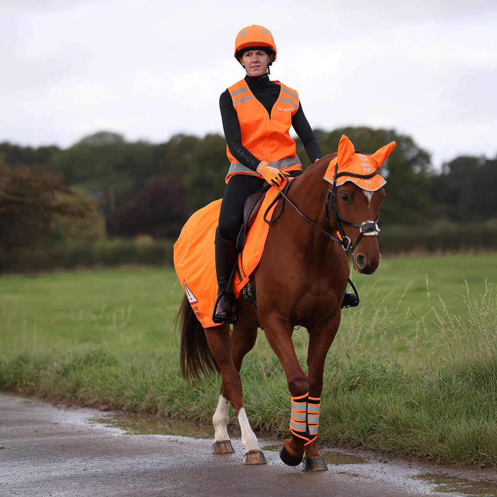 Equi-Flector by Shires Uitrijdeken Mesh Reflecterend Oranje