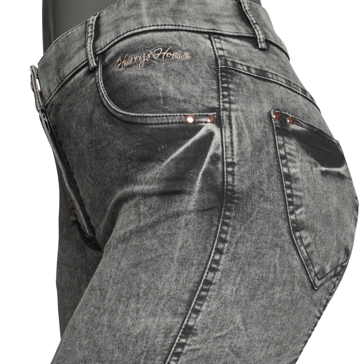 Harry's Horse Rijbroek Denim Jaruco Full Grip Jet Black