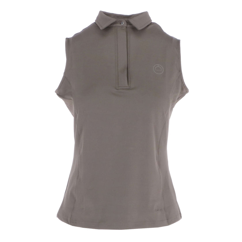 Montar Poloshirt Fiona Mouwloos Mud Montar Poloshirt Fiona Mouwloos Mud