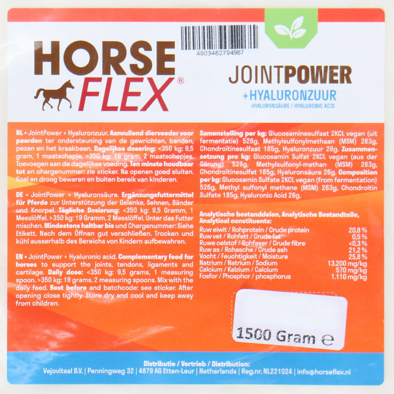 HorseFlex Jointpower + Hyaluronzuur Navul