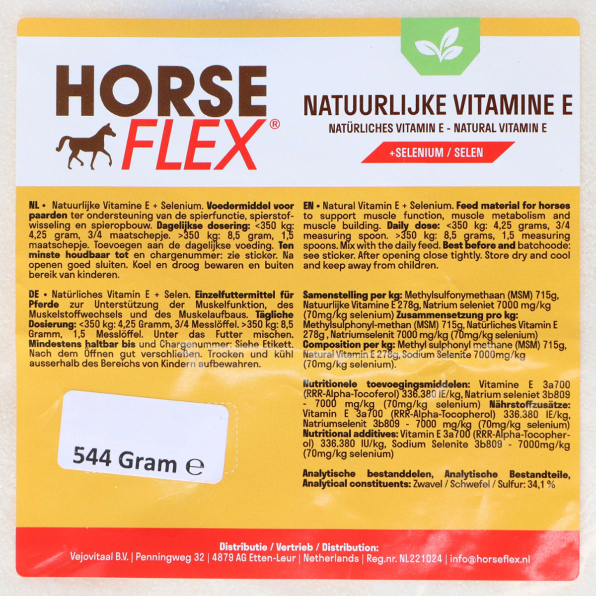 HorseFlex Natuurlijke Vitamine E + Selenium Navul