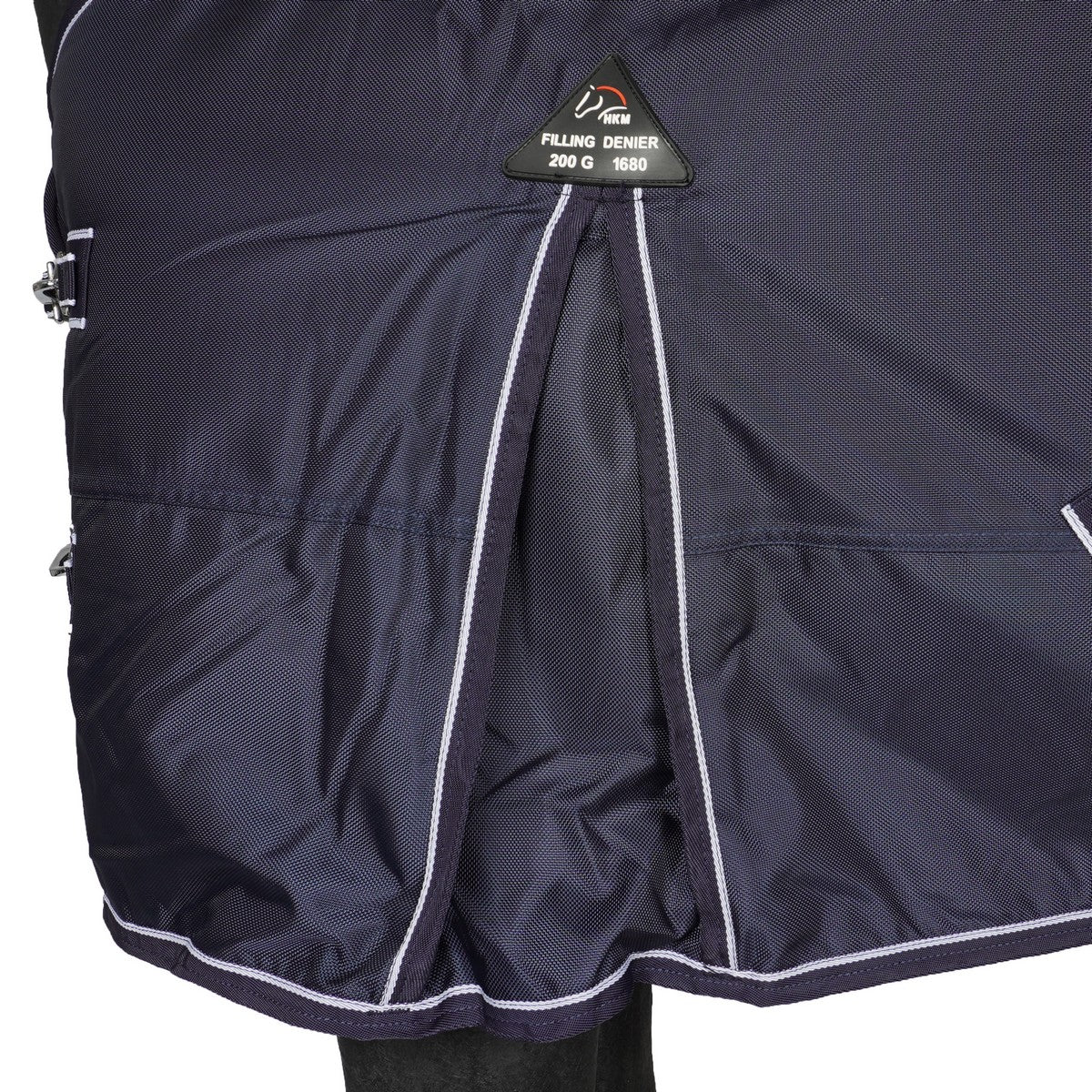 HKM Outdoordeken Premium 1680D 200g met Teddy voering Donkerblauw