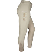 Rebel Rijbroek Highwaist Thigh Pocket Full Grip Beige