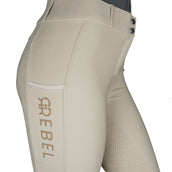 Rebel Rijbroek Highwaist Thigh Pocket Full Grip Beige