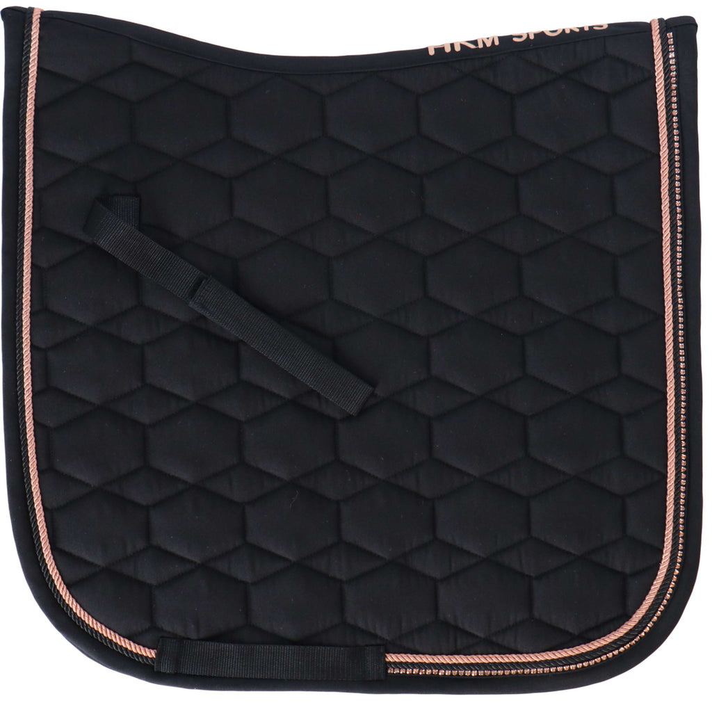 HKM Zadeldekje Rosegold Glamour Dressuur Zwart/Rosegoud