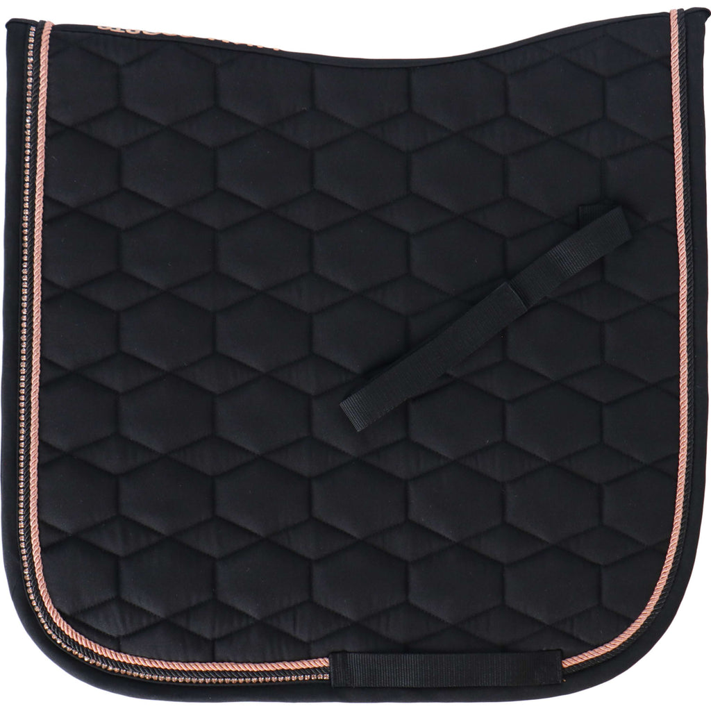 HKM Zadeldekje Rosegold Glamour Dressuur Zwart/Rosegoud