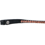 Montar Frontriem Fair Rosegold Crystals Zwart