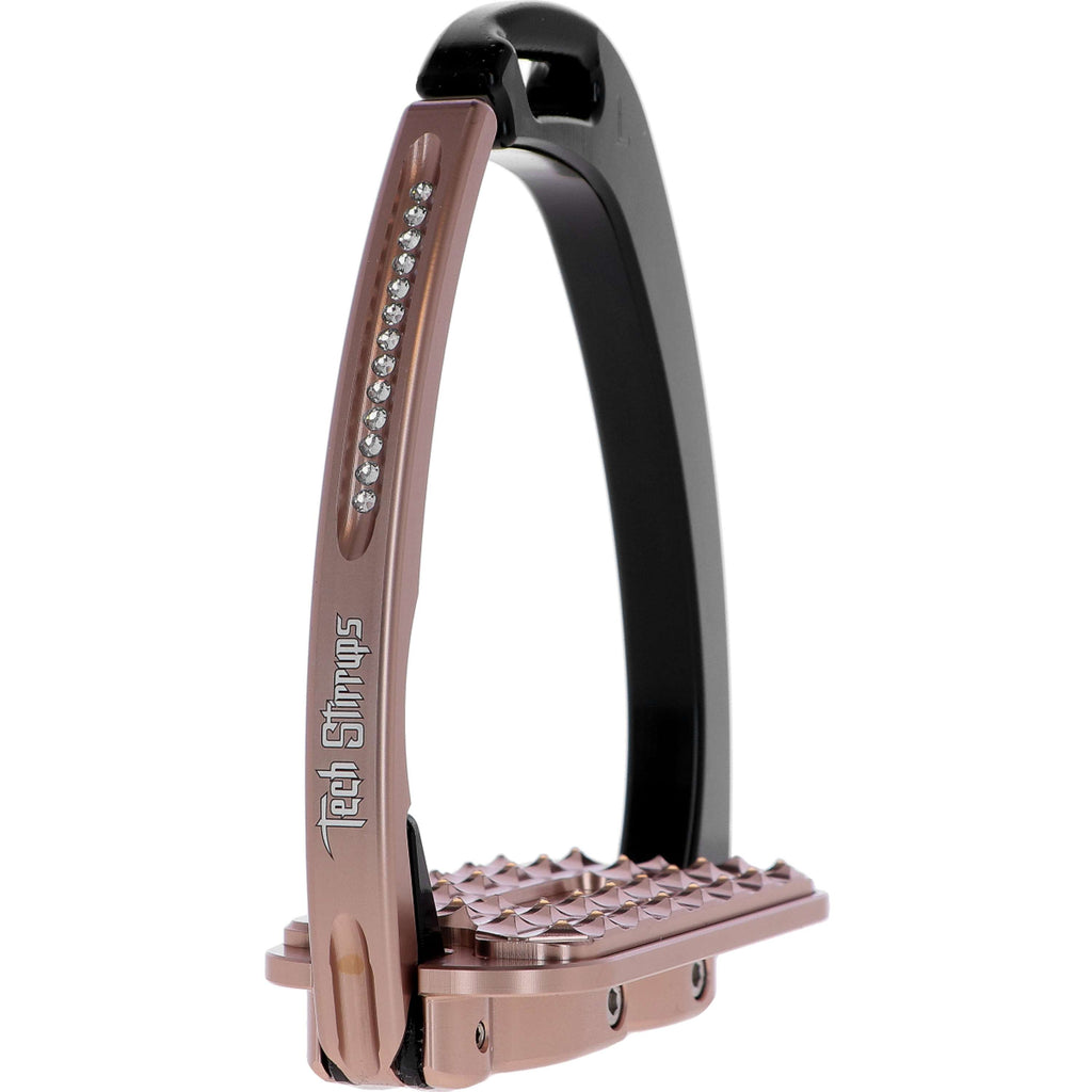 Tech Stirrups Stijgbeugels Venice Sloped Evo Swarovski Zwart/Rosegoud