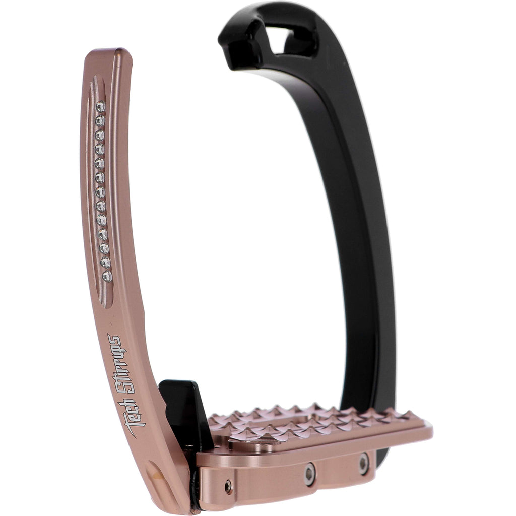 Tech Stirrups Stijgbeugels Venice Sloped Evo Swarovski Zwart/Rosegoud
