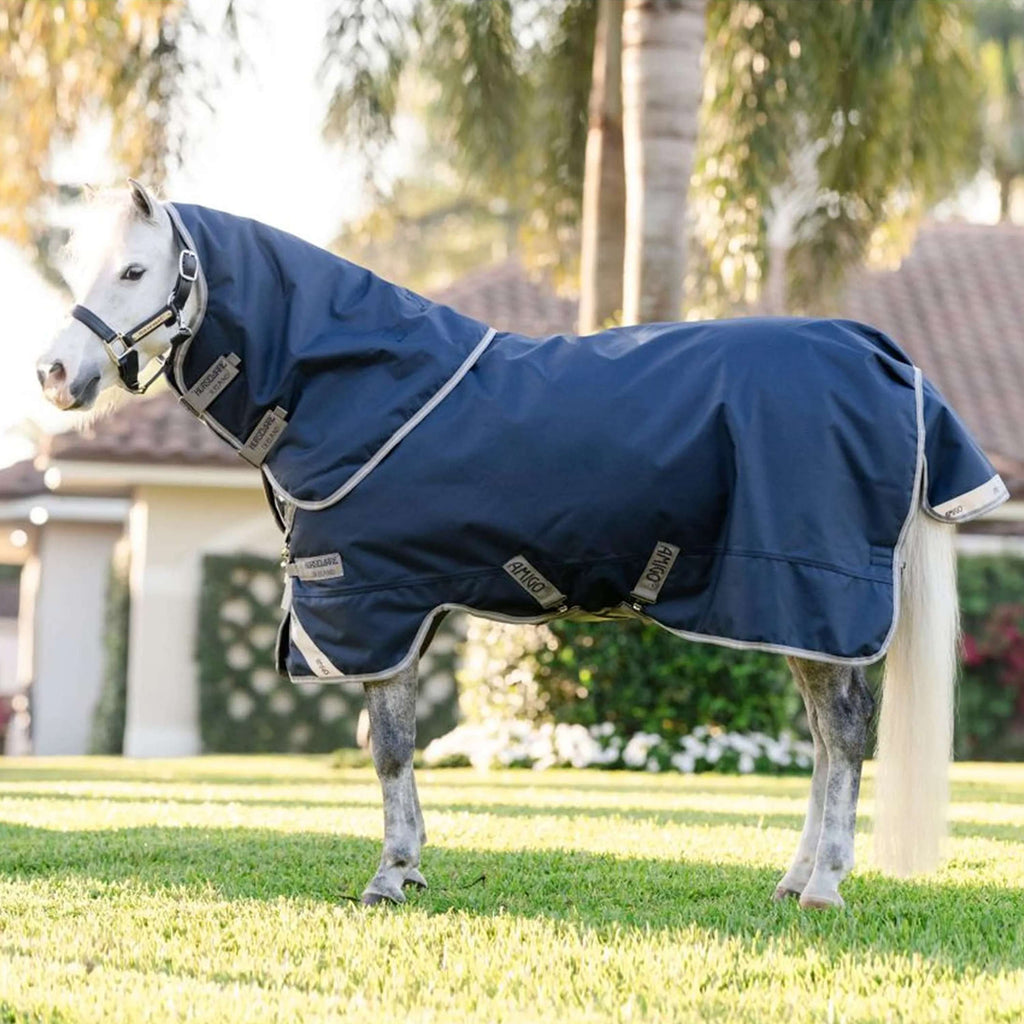 Amigo Turnout 1200D Plus Pony 50g Navy/Titanium Grey/Silver
