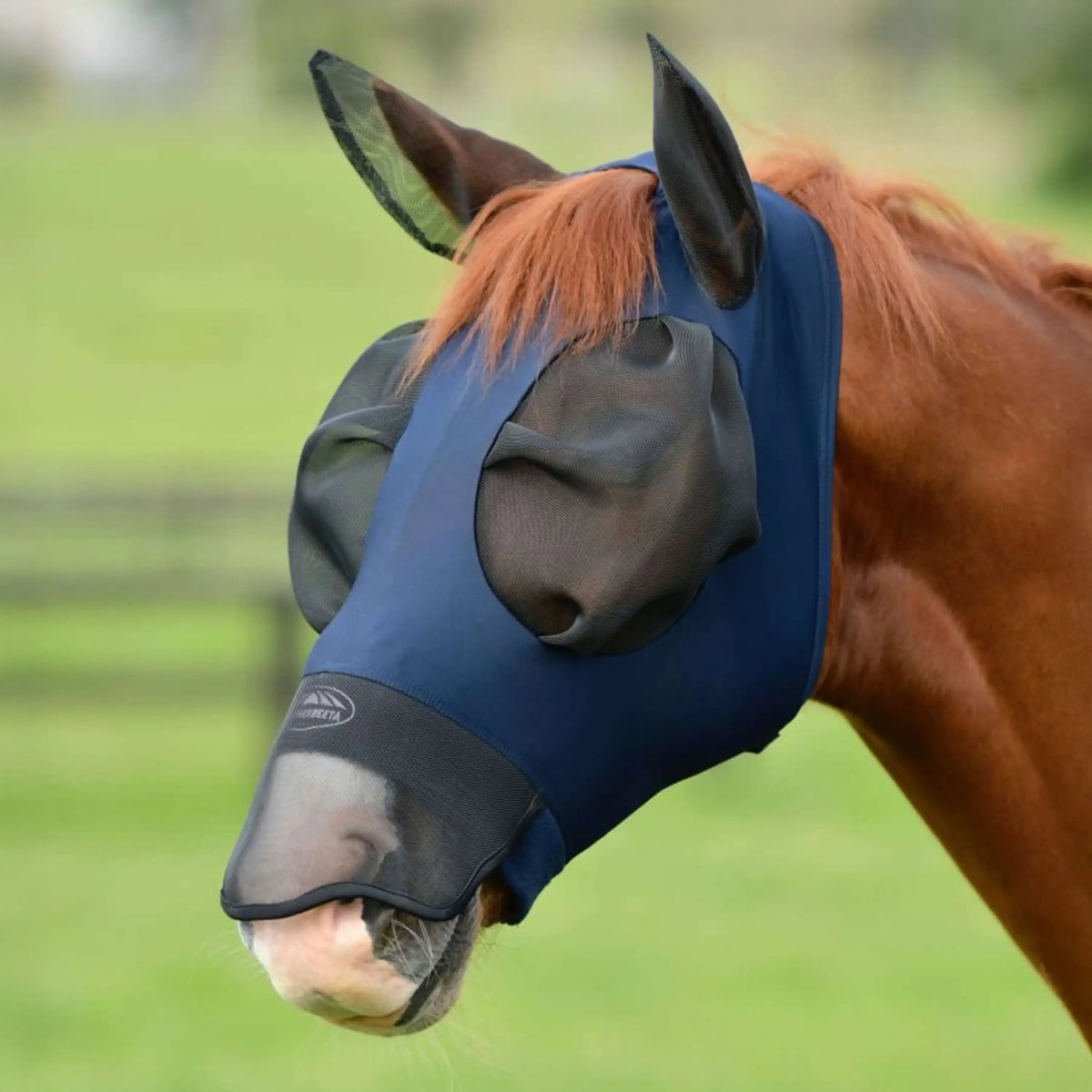 WeatherBeeta Vliegenmasker ComFiTec Luxe Bug Eye Saver met Oren en Neus Navy/Zwart