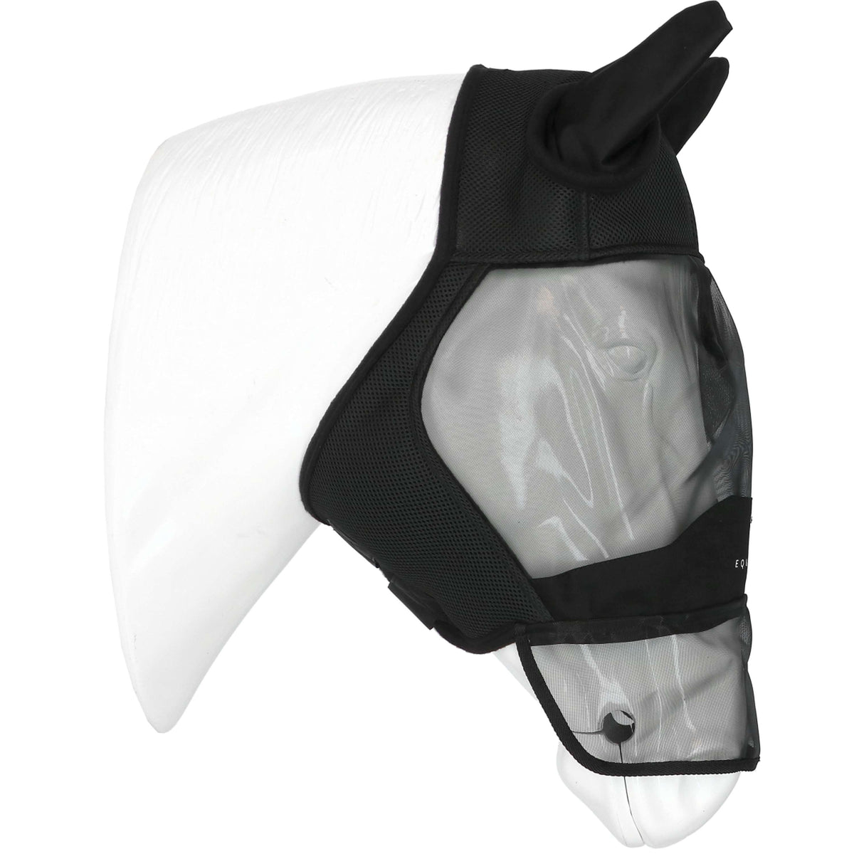 EQUITHÈME Vliegenmasker Mesh UV Protection Met Neusnetje Zwart