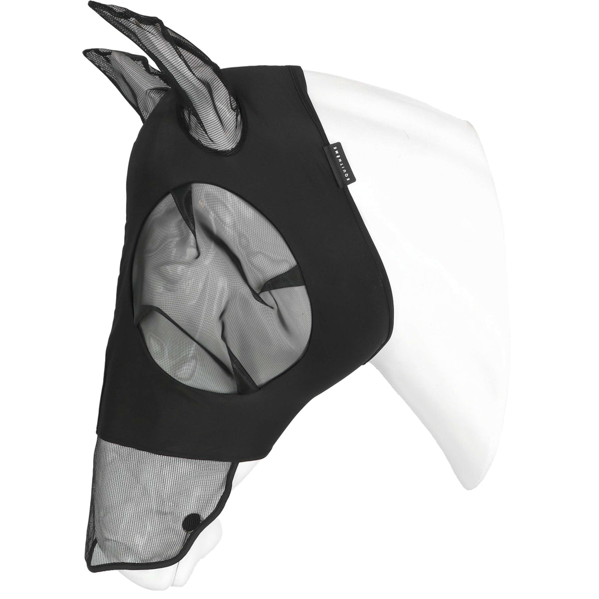 EQUITHÈME Vliegenmasker Lycra UV protection Met Neusnetje Zwart