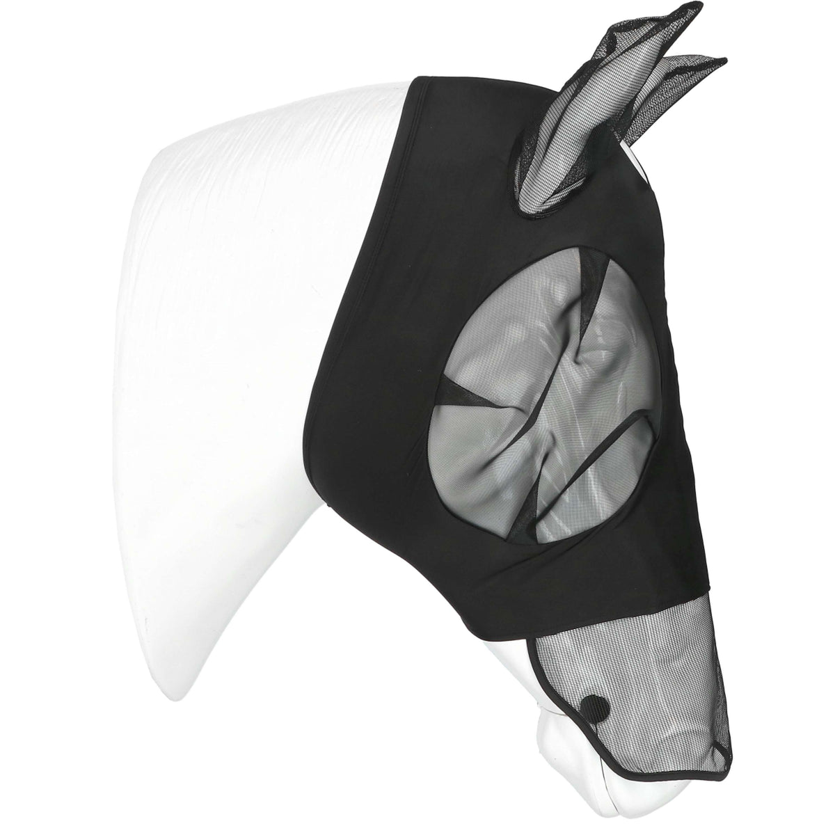 EQUITHÈME Vliegenmasker Lycra UV protection Met Neusnetje Zwart